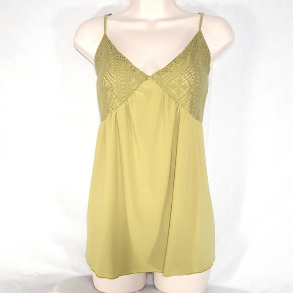 Spring Green Crochet Bodice Tank Boho Lace Cami